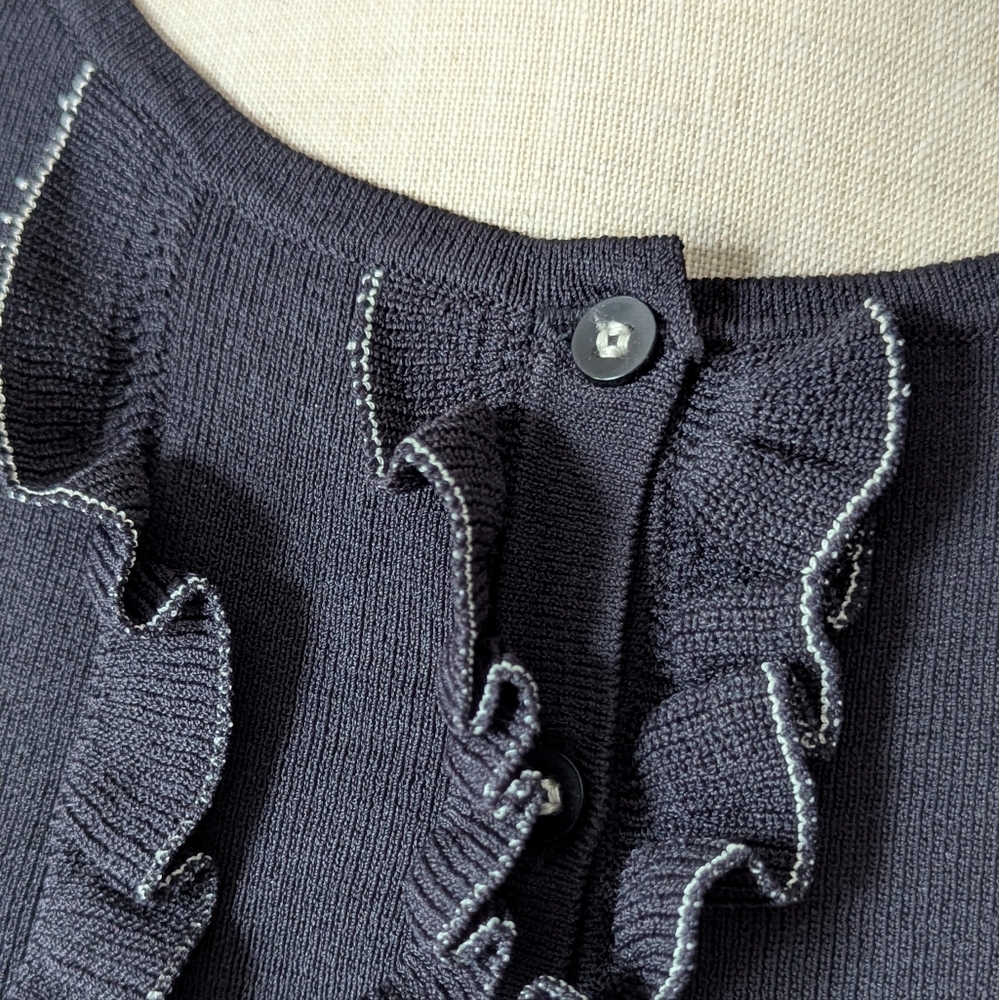 Black Ruffled Cardigan - Picture 5 of 6